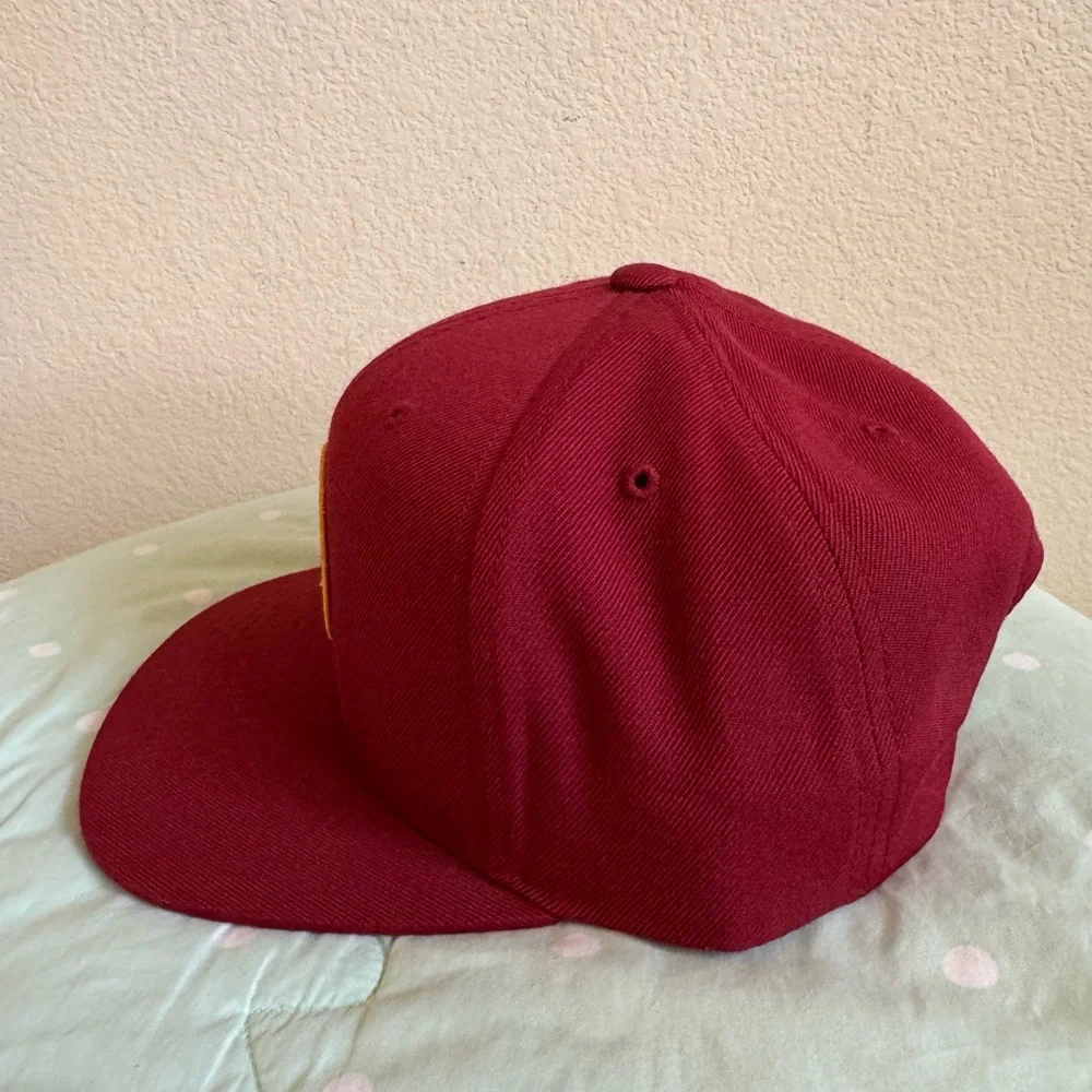 Brixton Men's Deep Red Hat with Logo Patch Snap Back